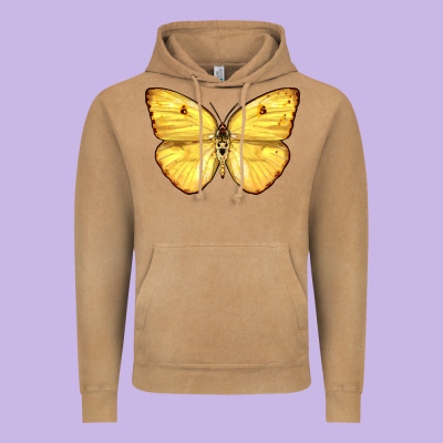 Cloudless Sulphur Butterfly Vintage Hoodie Designed By Lillyallendesigns