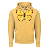 Vintage Mustard Cloudless Sulphur Butterfly Vintage Hoodie - LillyAllenDesigns