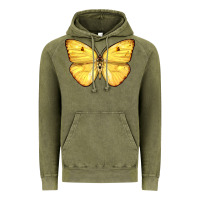 Vintage Olive Cloudless Sulphur Butterfly Vintage Hoodie - LillyAllenDesigns