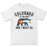 White colorado is calling and i must go state flag with wild bear Premium Tee - linhVisuals