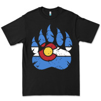 Black colorado state flag bear paw print pocket place Premium Tee - linhVisuals
