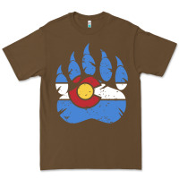 Cacao colorado state flag bear paw print pocket place Premium Tee - linhVisuals