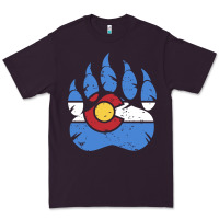 Plum colorado state flag bear paw print pocket place Premium Tee - linhVisuals