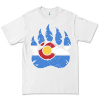 White colorado state flag bear paw print pocket place Premium Tee - linhVisuals