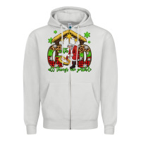 With God All Things Are Possible Santa Baby Jesus Zipper Hoodie | Teevron