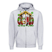 Heather Grey with god all things are possible santa baby jesus Zipper Hoodie - Jasminsmagicworld