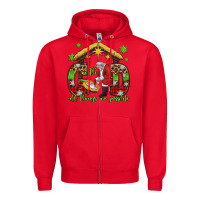 Red with god all things are possible santa baby jesus Zipper Hoodie - Jasminsmagicworld