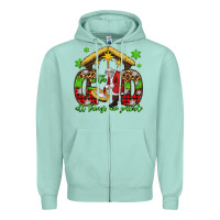 Seafoam with god all things are possible santa baby jesus Zipper Hoodie - Jasminsmagicworld