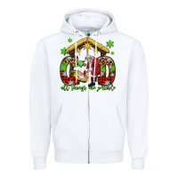 White with god all things are possible santa baby jesus Zipper Hoodie - Jasminsmagicworld