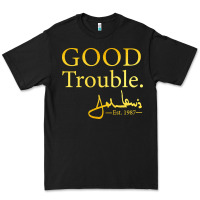 Black good trouble john lewis signature Premium Tee - linhVisuals