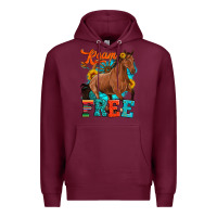 Burgundy roam free galloping Premium Hoodie - Artiststas