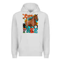 Dove Grey roam free galloping Premium Hoodie - Artiststas