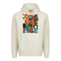 Oatmeal Heather roam free galloping Premium Hoodie - Artiststas