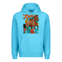 Ocean Blue roam free galloping Premium Hoodie - Artiststas