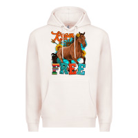 Pale Pink roam free galloping Premium Hoodie - Artiststas