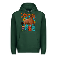 Sports Green roam free galloping Premium Hoodie - Artiststas