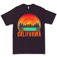 Plum california t  shirt california sunset vintage trees scenery t  shirt Premium Tee - linhVisuals