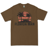 Cacao florida man state funny meme vintage palm trees and sunset retro sun Premium Tee - linhVisuals