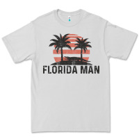Dove Grey florida man state funny meme vintage palm trees and sunset retro sun Premium Tee - linhVisuals