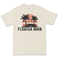 Bone florida man state funny meme vintage palm trees and sunset retro sun Premium Tee - linhVisuals