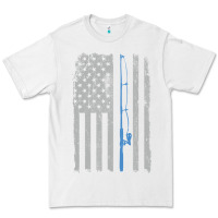 White fishing american flag vintage fishing rod patriotic 4ht of july gift f Premium Tee - linhVisuals