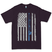 Plum fishing american flag vintage fishing rod patriotic 4ht of july gift f Premium Tee - linhVisuals