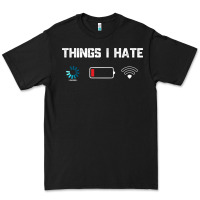 Black funny things i hate low battery and wifi connection Premium Tee - linhVisuals