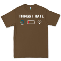 Funny Things I Hate Low Battery And Wifi Connection Premium Tee | Teevron