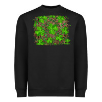 Black st patrick's day shamrock and leopard distressed background Heavyweight Sweatshirt - RanaPortraitStore