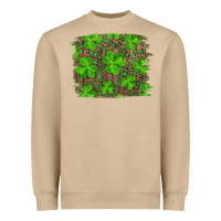 Mushroom st patrick's day shamrock and leopard distressed background Heavyweight Sweatshirt - RanaPortraitStore