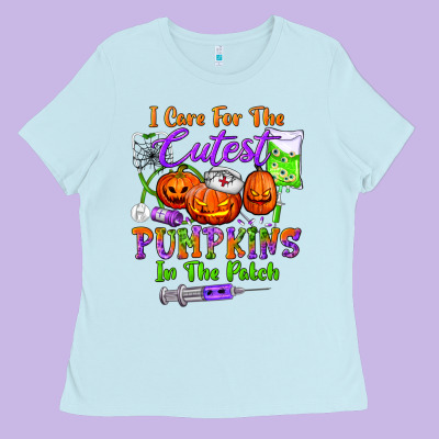 I Care For The Cutest Pumpkins In The Patch Ladies Tee Designed By Bundleandbundleshop