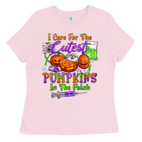 Bubblegum Pink i care for the cutest pumpkins in the patch Ladies Tee - BundleAndBundleShop