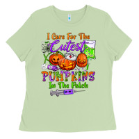 Matcha i care for the cutest pumpkins in the patch Ladies Tee - BundleAndBundleShop