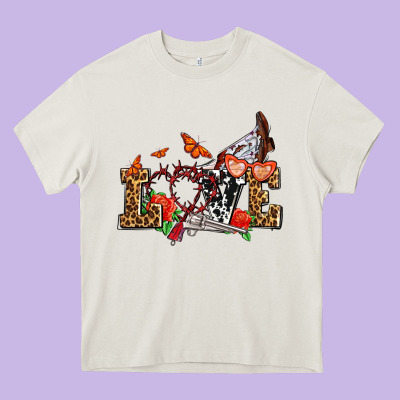 Western Love For Cowgirls Olivia Heavy Core Tee Designed By Oliviacreatesart