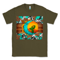 Army Green sunflower desert cactus turquoise crescent Classic Tee - Artiststas