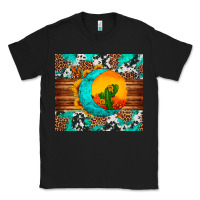 Black sunflower desert cactus turquoise crescent Classic Tee - Artiststas