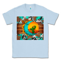 Dusty Blue sunflower desert cactus turquoise crescent Classic Tee - Artiststas