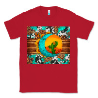 Red sunflower desert cactus turquoise crescent Classic Tee - Artiststas
