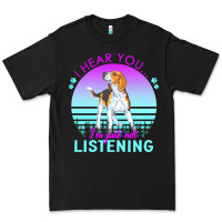 Black beagle t  shirt i hear you i'm just not listening beagle lover t  shir Premium Tee - linhVisuals