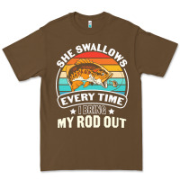 Cacao she swallows every time i bring my rod t  shirt she swallows every tim Premium Tee - linhVisuals