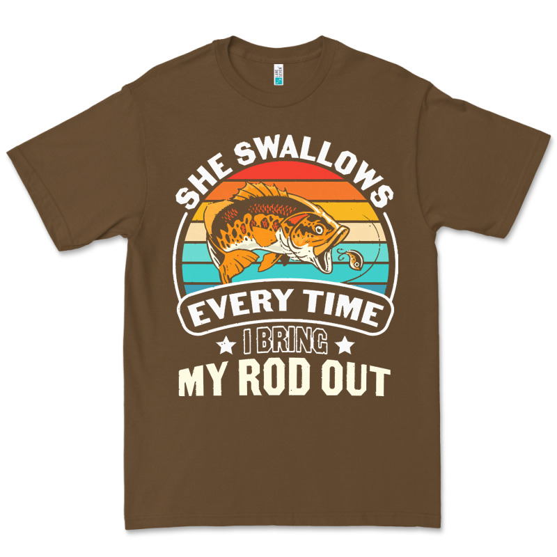 She Swallows Every Time I Bring My Rod T  Shirt She Swallows Every Tim Premium Tee by linhVisuals | Teevron