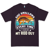 Plum she swallows every time i bring my rod t  shirt she swallows every tim Premium Tee - linhVisuals