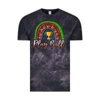 Cloud Black Play Ball Football Rainbow Vintage Tee - CowhideDigitalArt