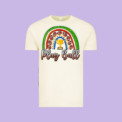 Play Ball Football Rainbow Vintage Tee Designed By Cowhidedigitalart