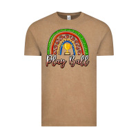 Vintage Coffee Play Ball Football Rainbow Vintage Tee - CowhideDigitalArt