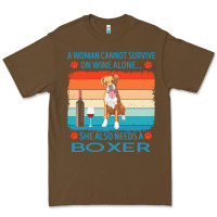 Cacao boxer t  shirt a woman cannot survive on wine alone she also needs box Premium Tee - linhVisuals