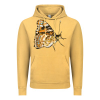 Vintage Mustard Painted Lady Butterfly Vintage Hoodie - LillyAllenDesigns