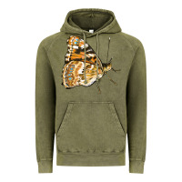 Vintage Olive Painted Lady Butterfly Vintage Hoodie - LillyAllenDesigns