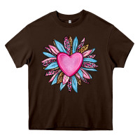 Chocolate Brown valentine's day sunflower olivia Heavy Core Tee - OliviaCreatesArt