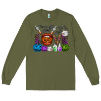 Army Green love  halloween Long Sleeve Tee - CowhideDigitalArt